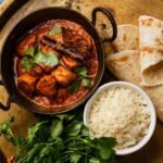 A bowl of delicious Indian food made with masala paste