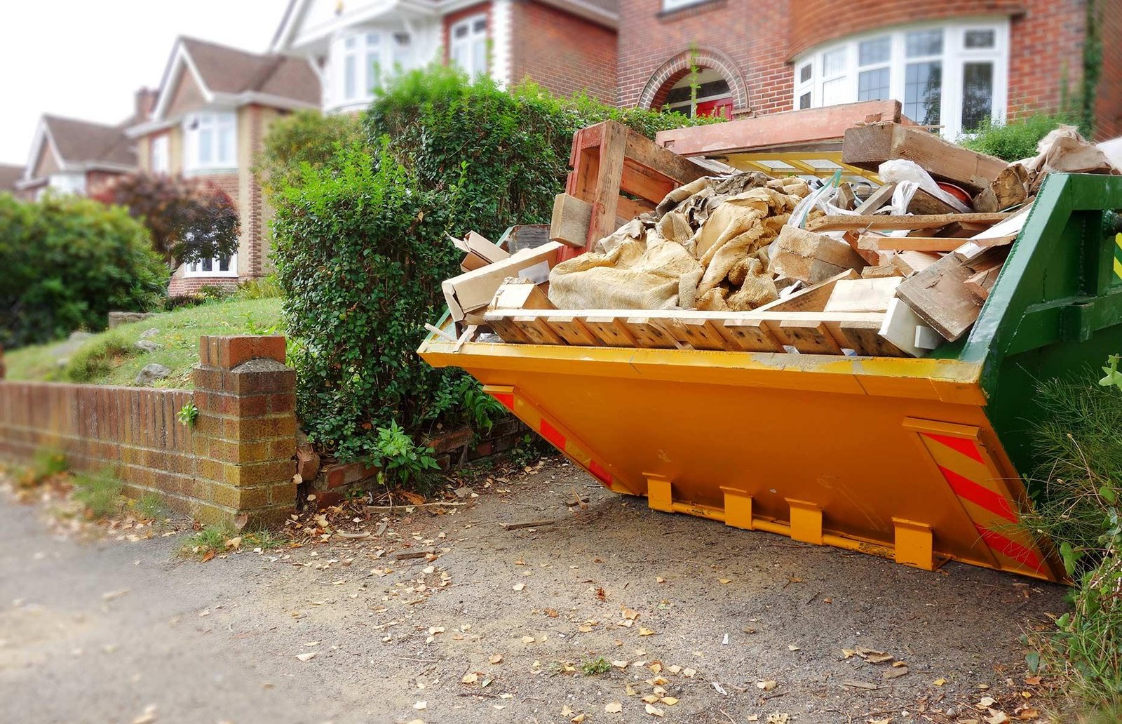 Skip hire outside house